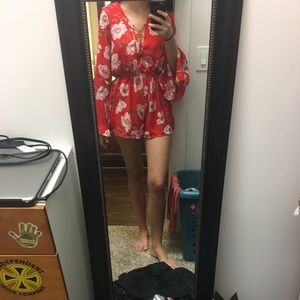Romper red floral